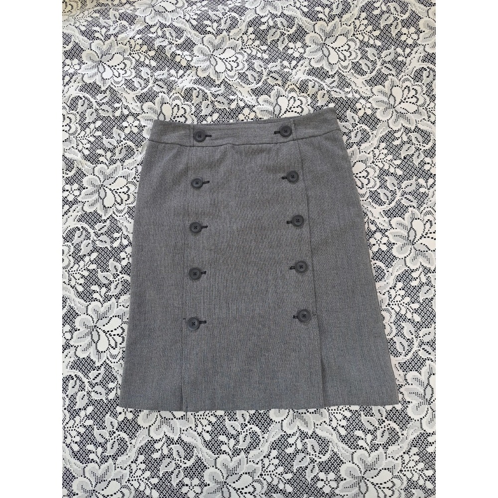 Apt 9 Skirt Women's Size 8 Black Herringbone Polyester‎ Blend Stretch Straight